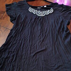Vintage Beaded Hanky Hem Top.